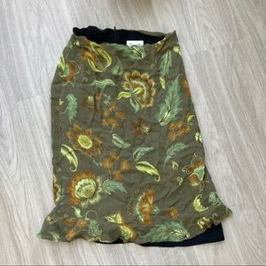 Green floral print Tessuto skirt